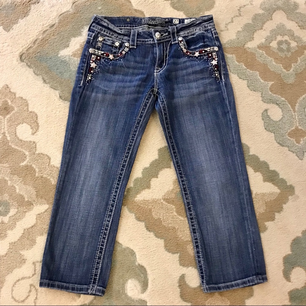 🇺🇸Miss Me Star Crossed Cuffed Denim Capris